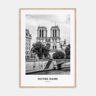 Notre Dame, France Portrait B&W No 2 Poster