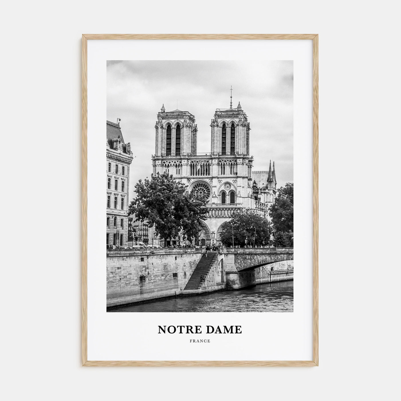 Notre Dame, France Portrait B&W No 2 Poster