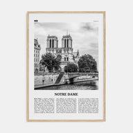 Notre Dame, France Travel B&W Poster