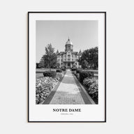 Notre Dame, Indiana Portrait B&W No 1 Poster