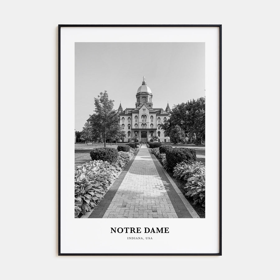 Notre Dame, Indiana Portrait B&W No 1 Poster