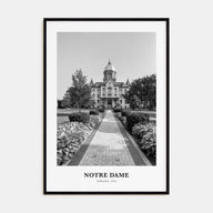 Notre Dame, Indiana Portrait B&W No 1 Poster
