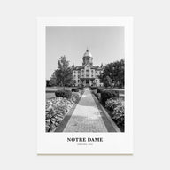 Notre Dame, Indiana Portrait B&W No 1 Poster