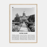 Notre Dame, Indiana Travel B&W Poster