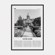 Notre Dame, Indiana Travel B&W Poster