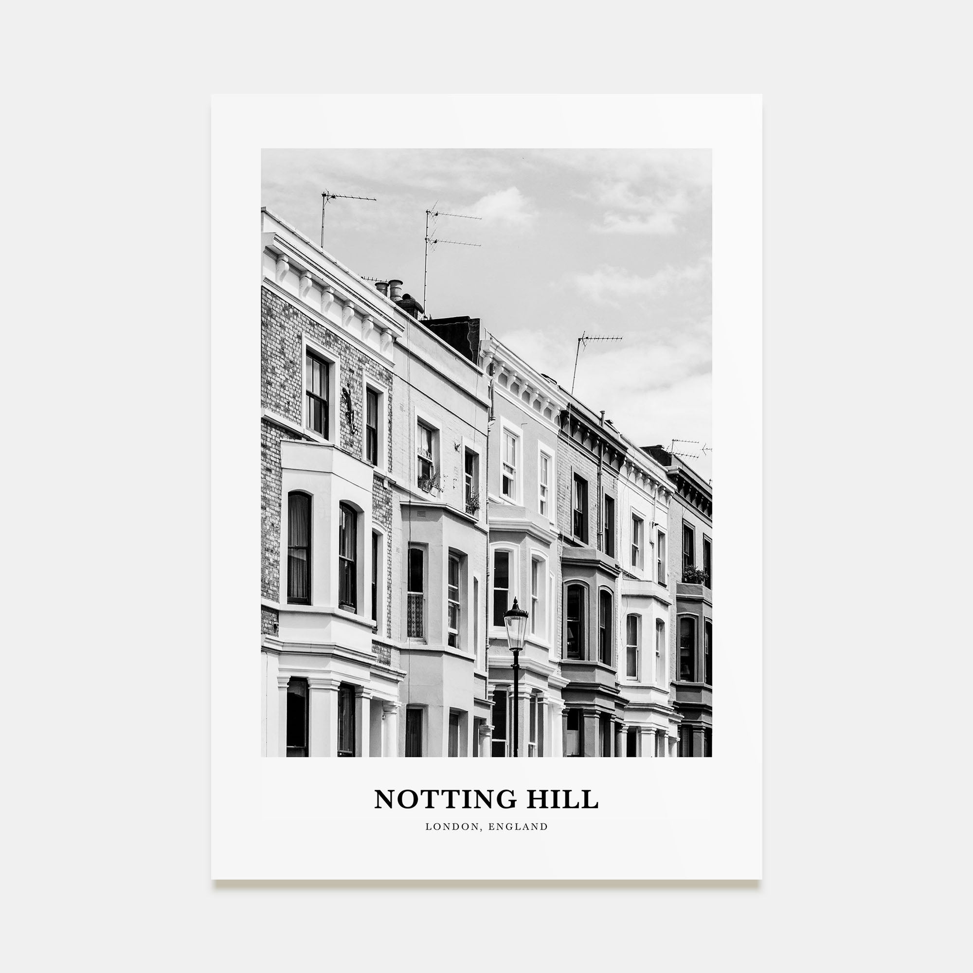 Notting Hill Portrait B&W Poster