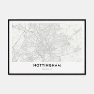 Nottingham Map Landscape Poster