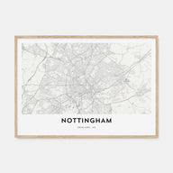 Nottingham Map Landscape Poster