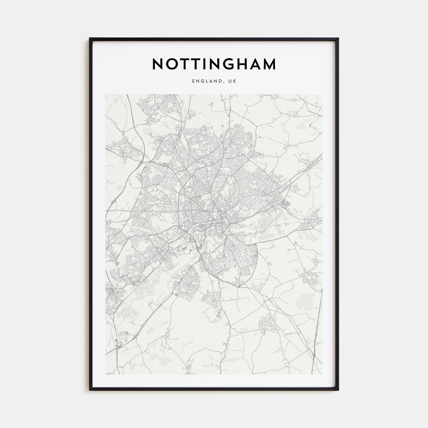 Nottingham Map Portrait Poster