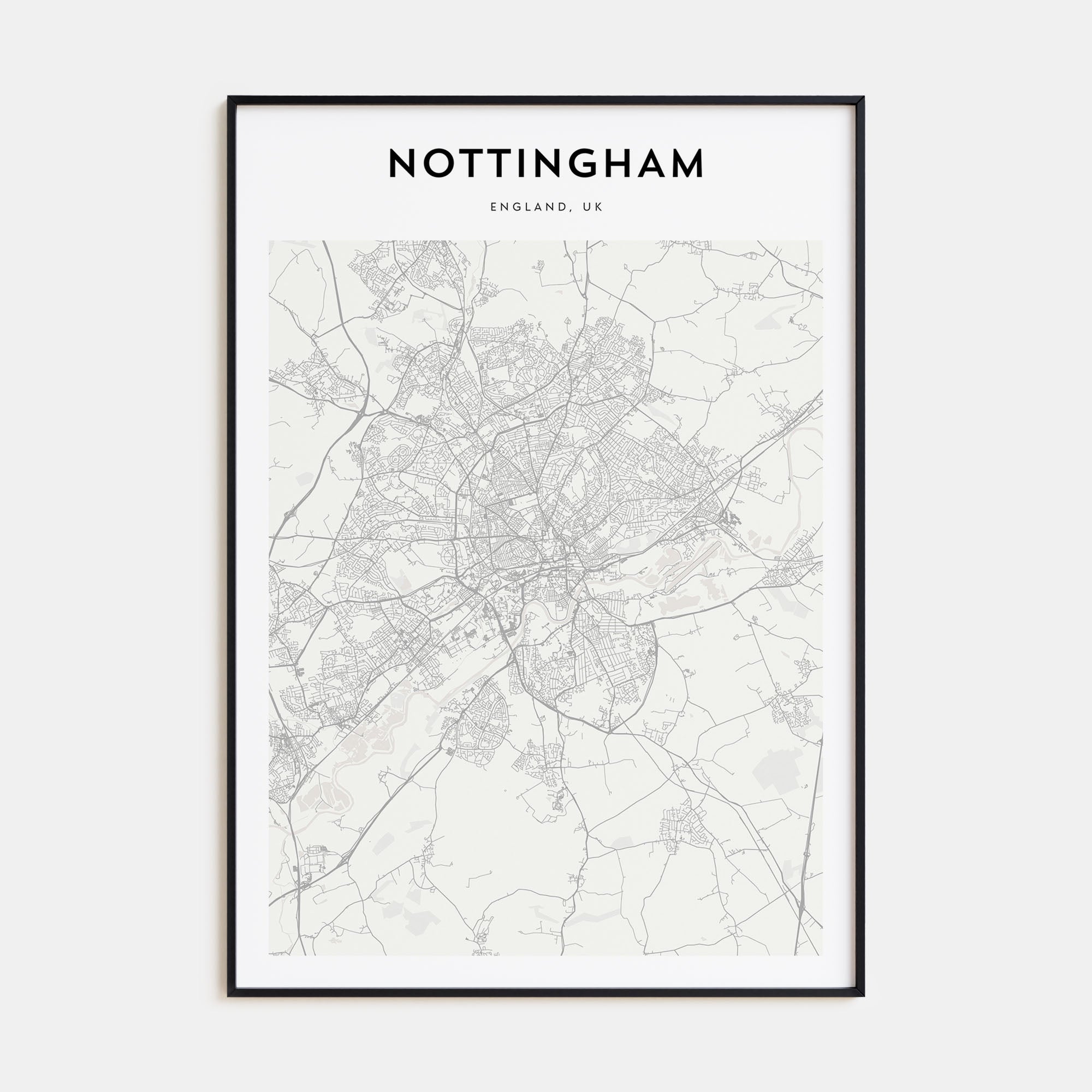 Nottingham Map Portrait Poster