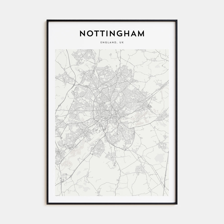 Nottingham Map Portrait Poster