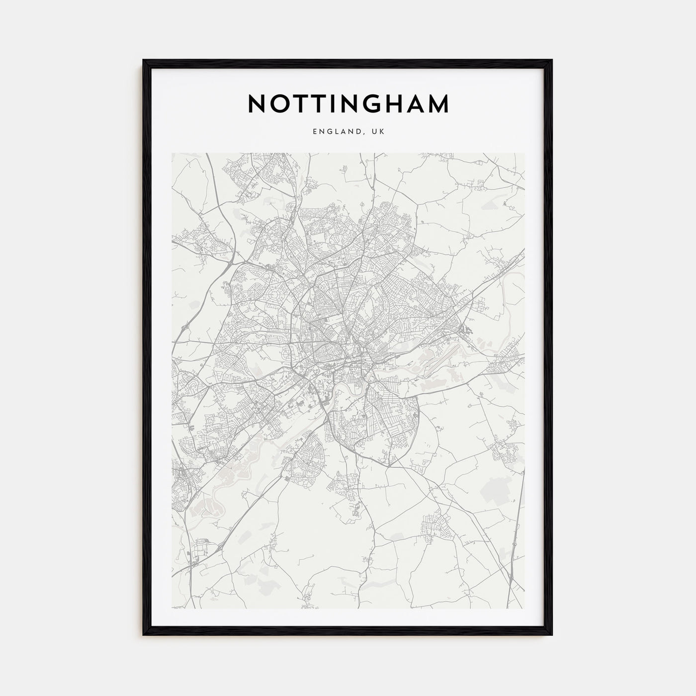Nottingham Map Portrait Poster