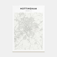 Nottingham Map Portrait Poster