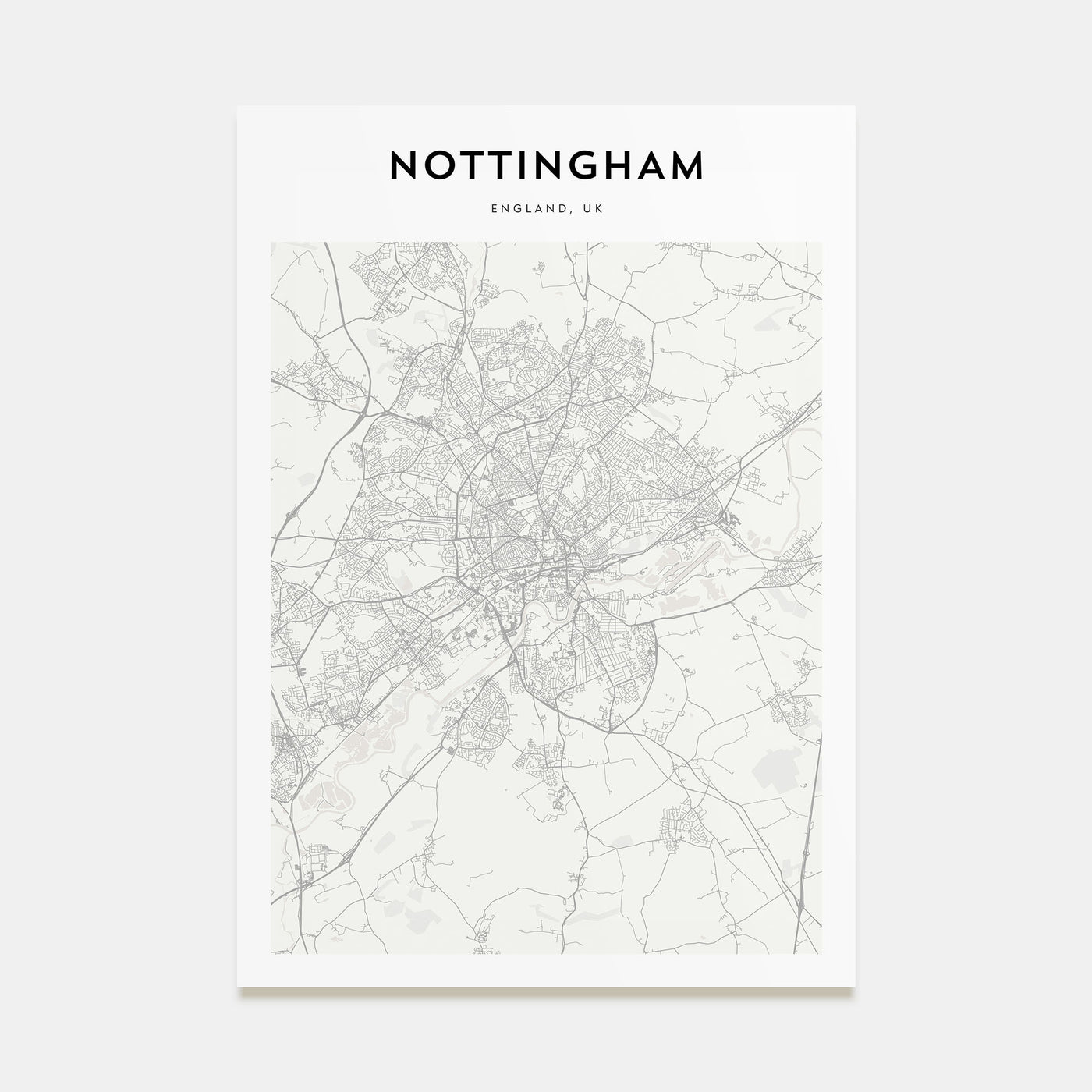 Nottingham Map Portrait Poster