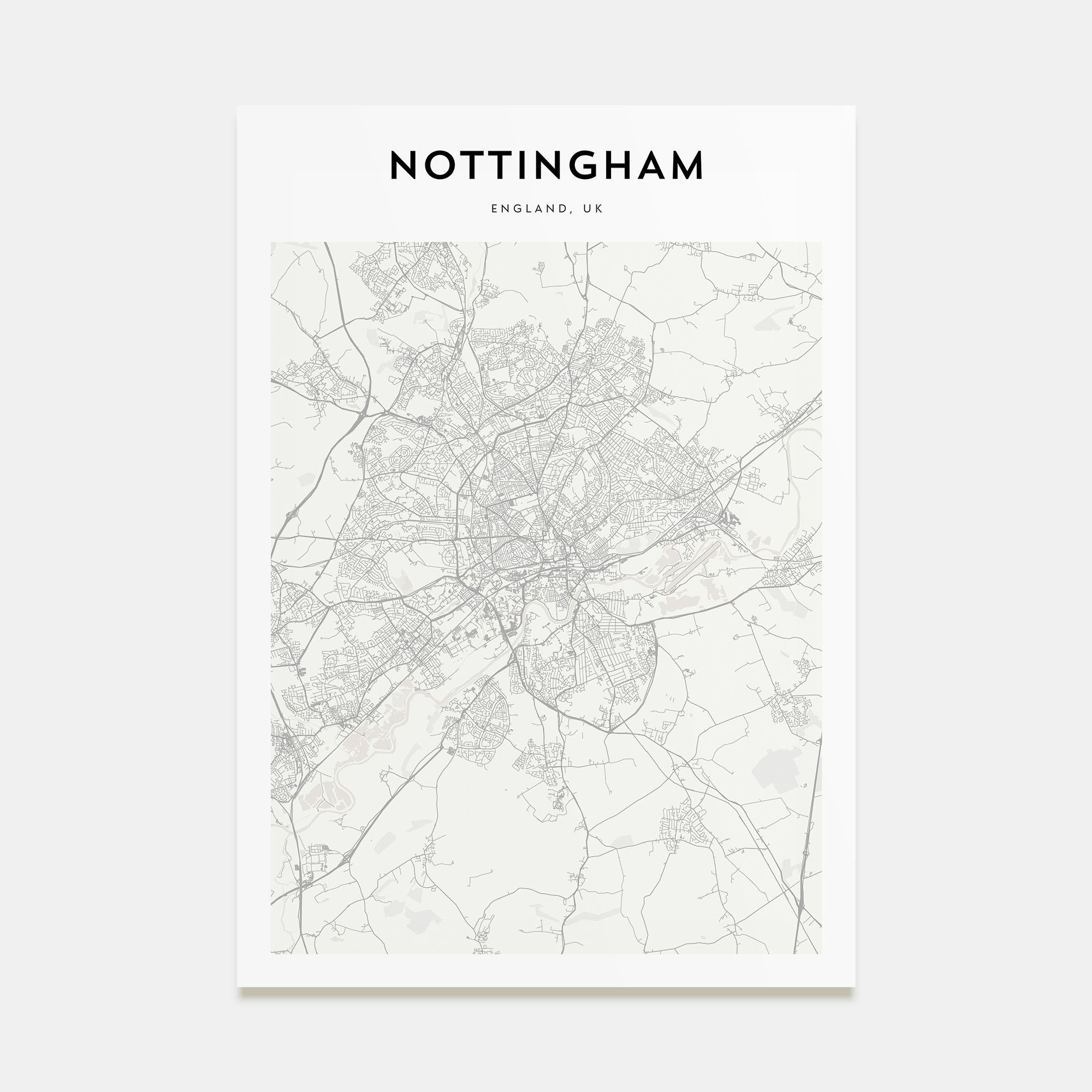 Nottingham Map Portrait Poster