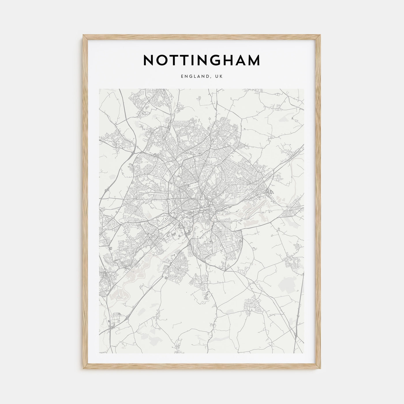 Nottingham Map Portrait Poster