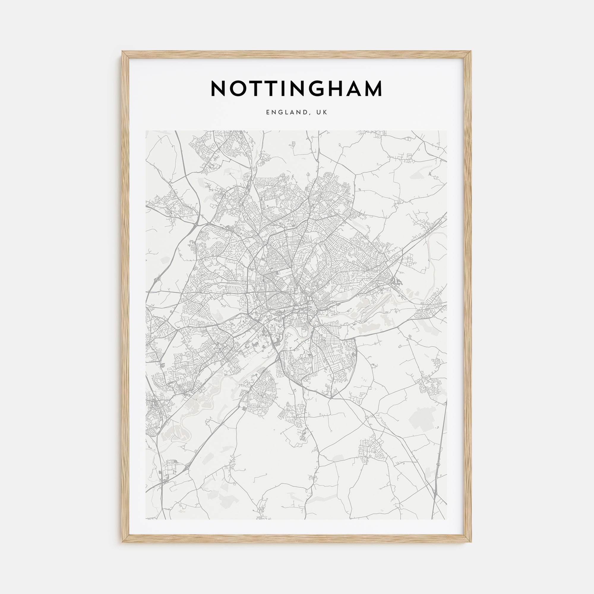 Nottingham Map Portrait Poster