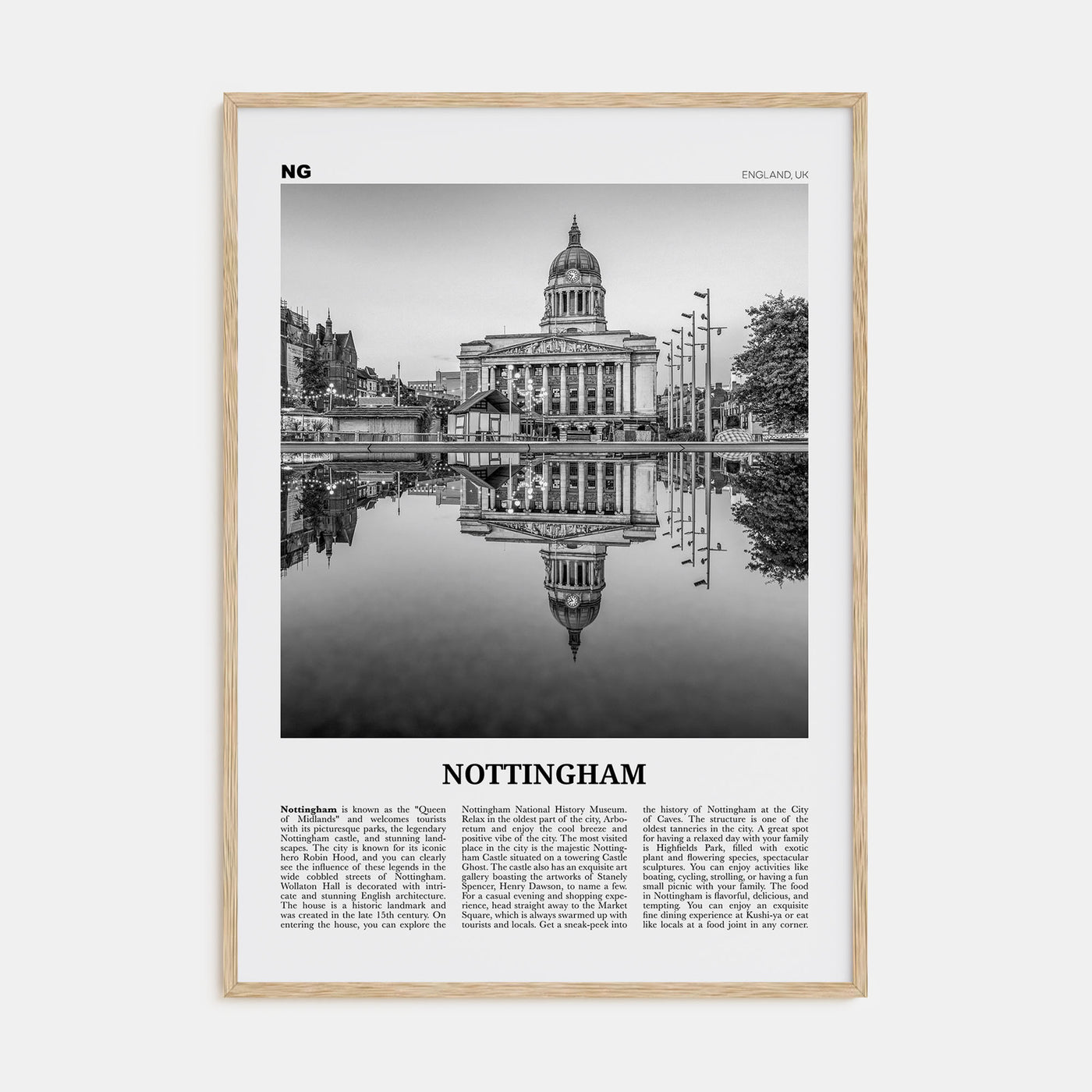 Nottingham Travel B&W Poster