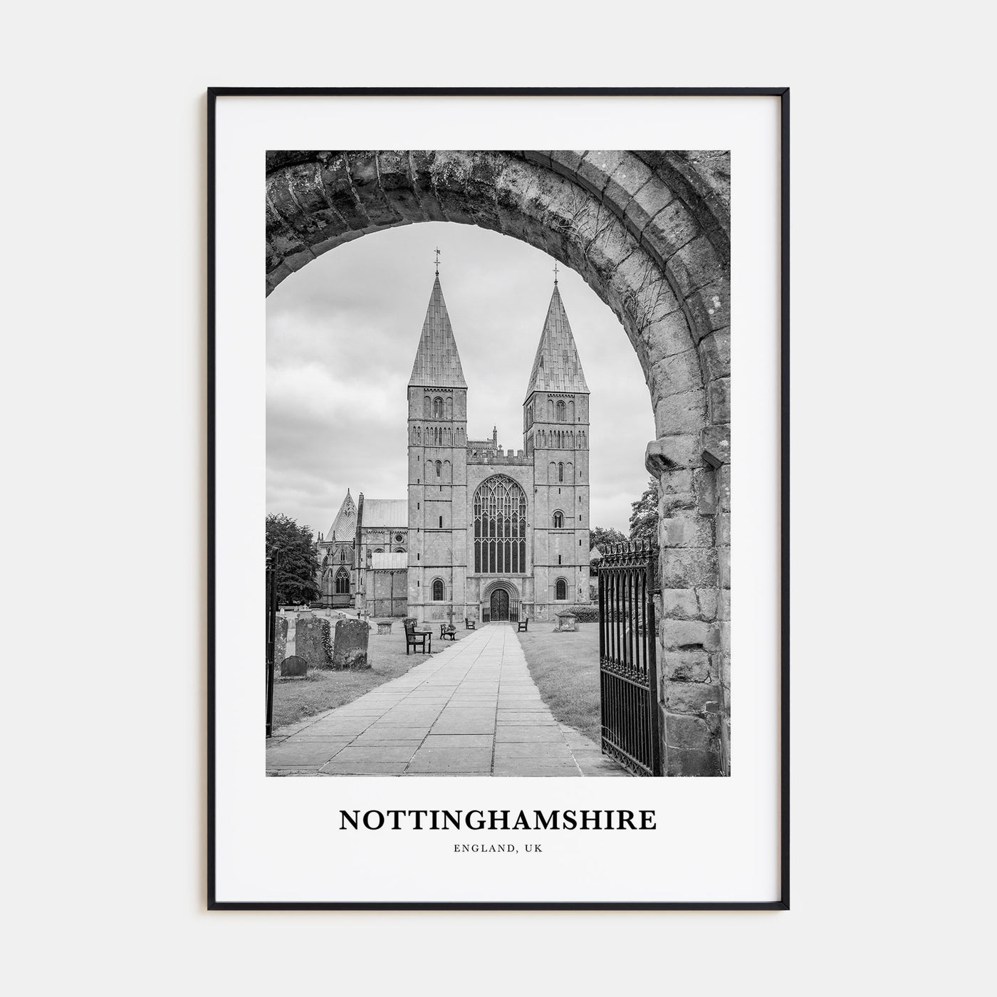 Nottinghamshire Portrait B&W Poster