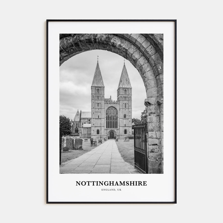 Nottinghamshire Portrait B&W Poster