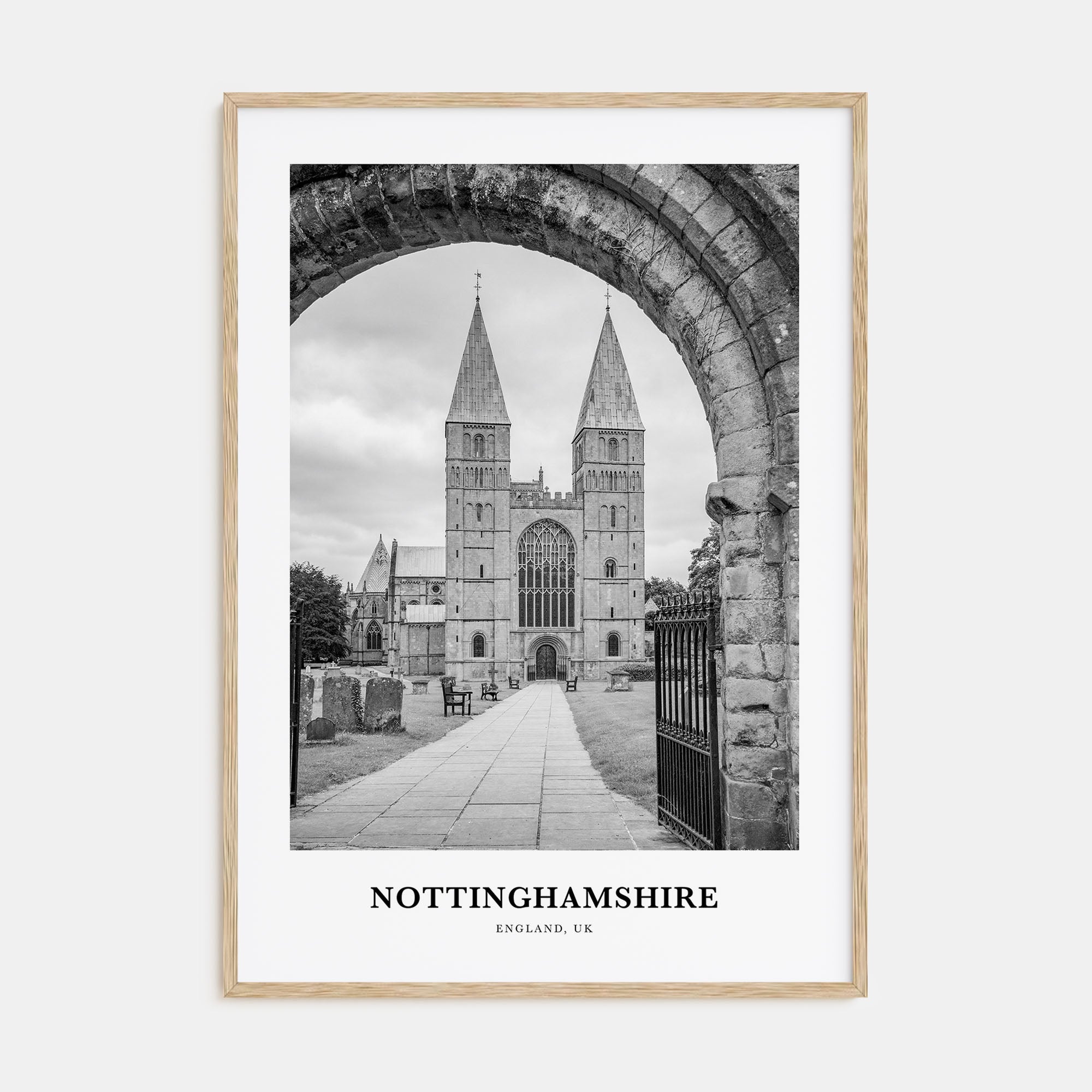 Nottinghamshire Portrait B&W Poster