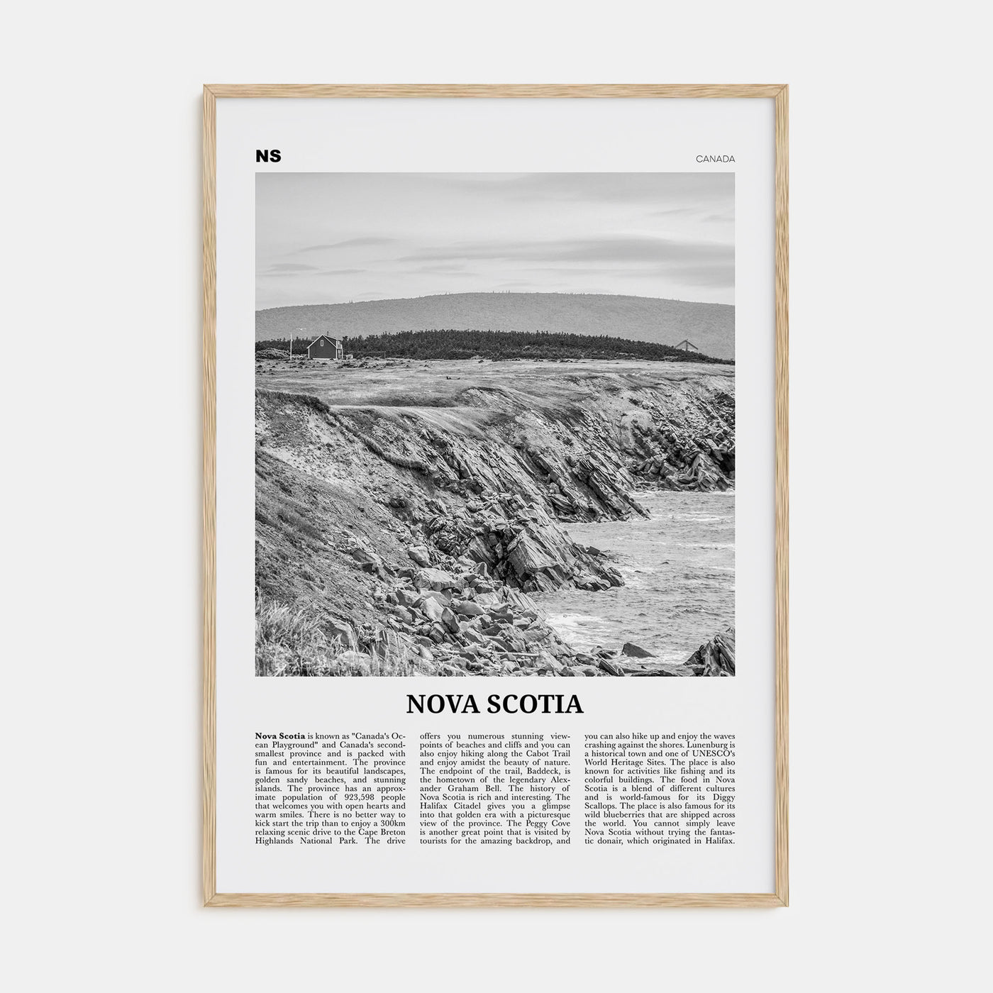Nova Scotia Travel B&W Poster