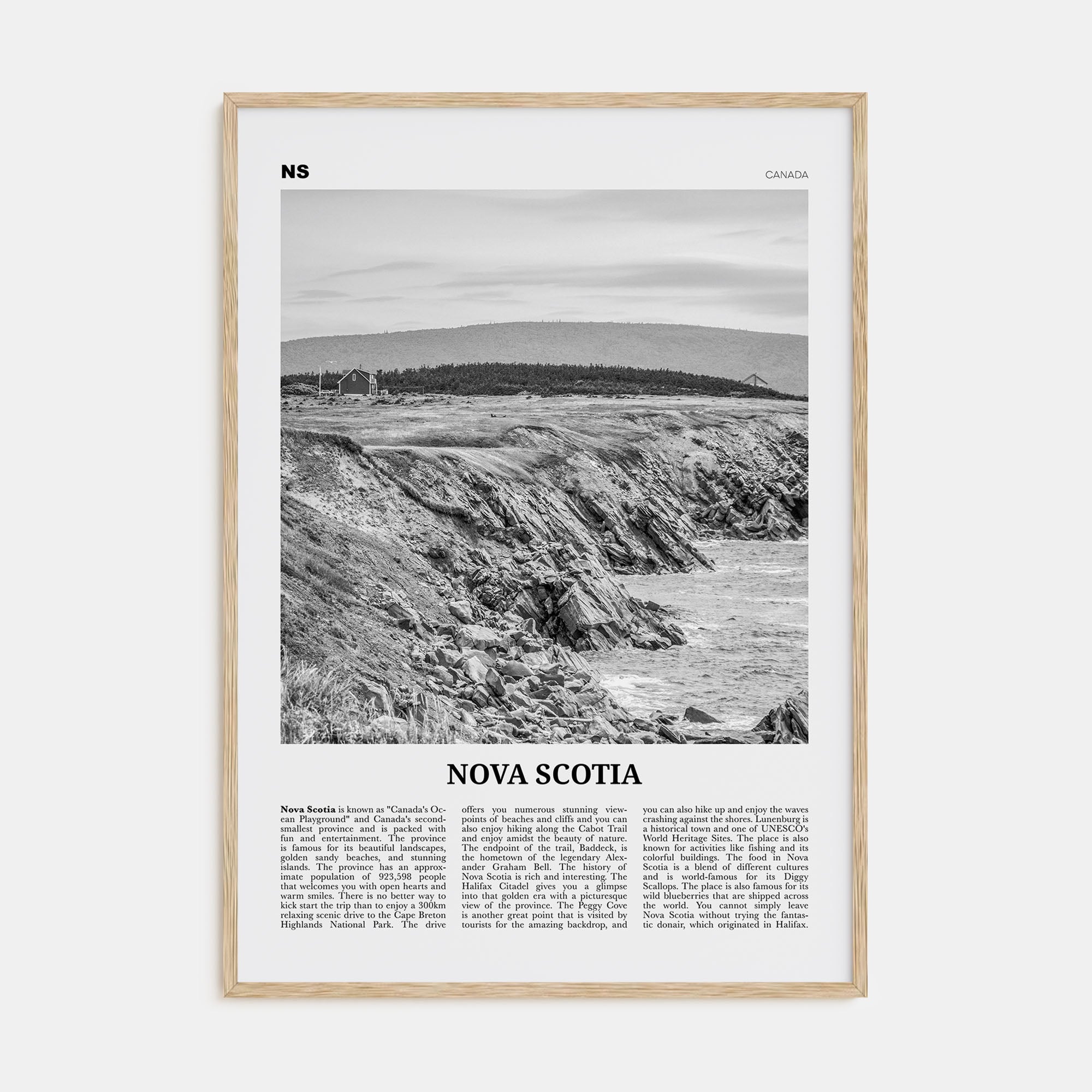 Nova Scotia Travel B&W Poster