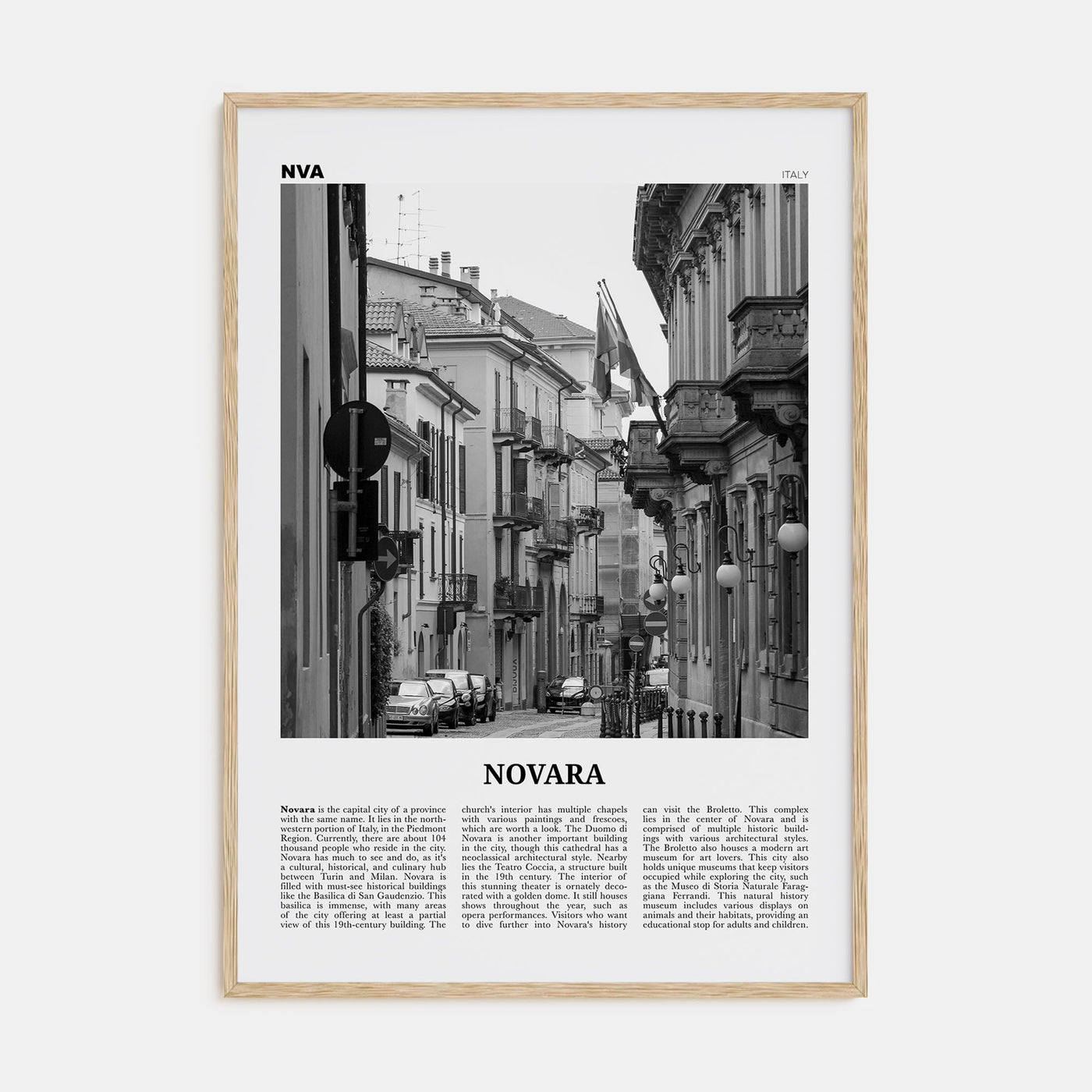 Novara Travel B&W Poster
