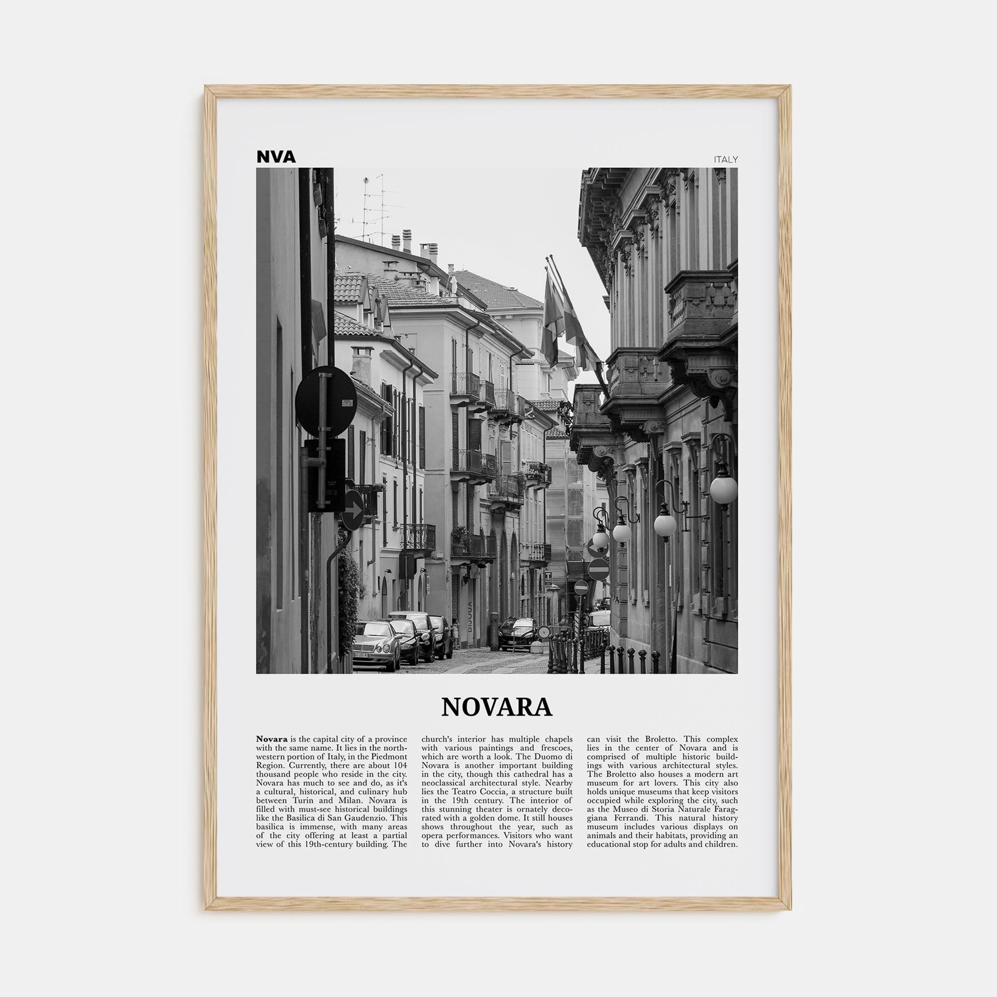 Novara Travel B&W Poster