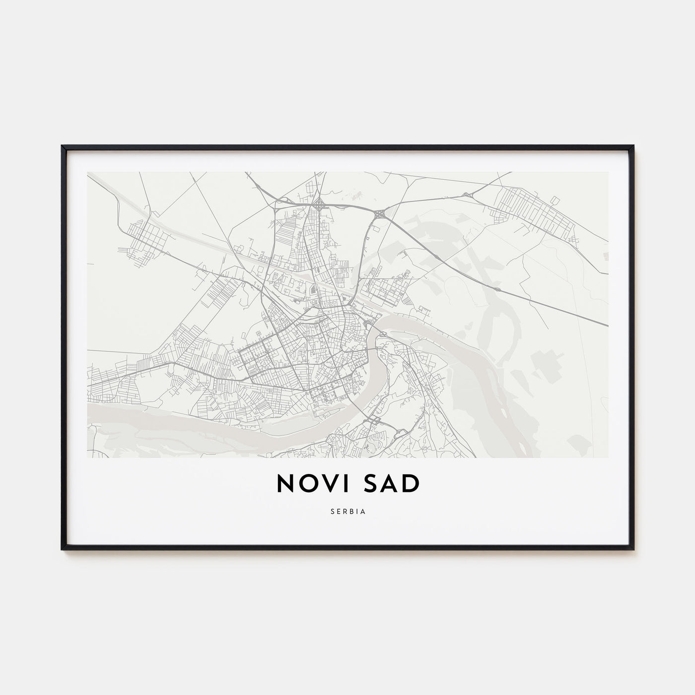 Novi Sad Map Landscape Poster