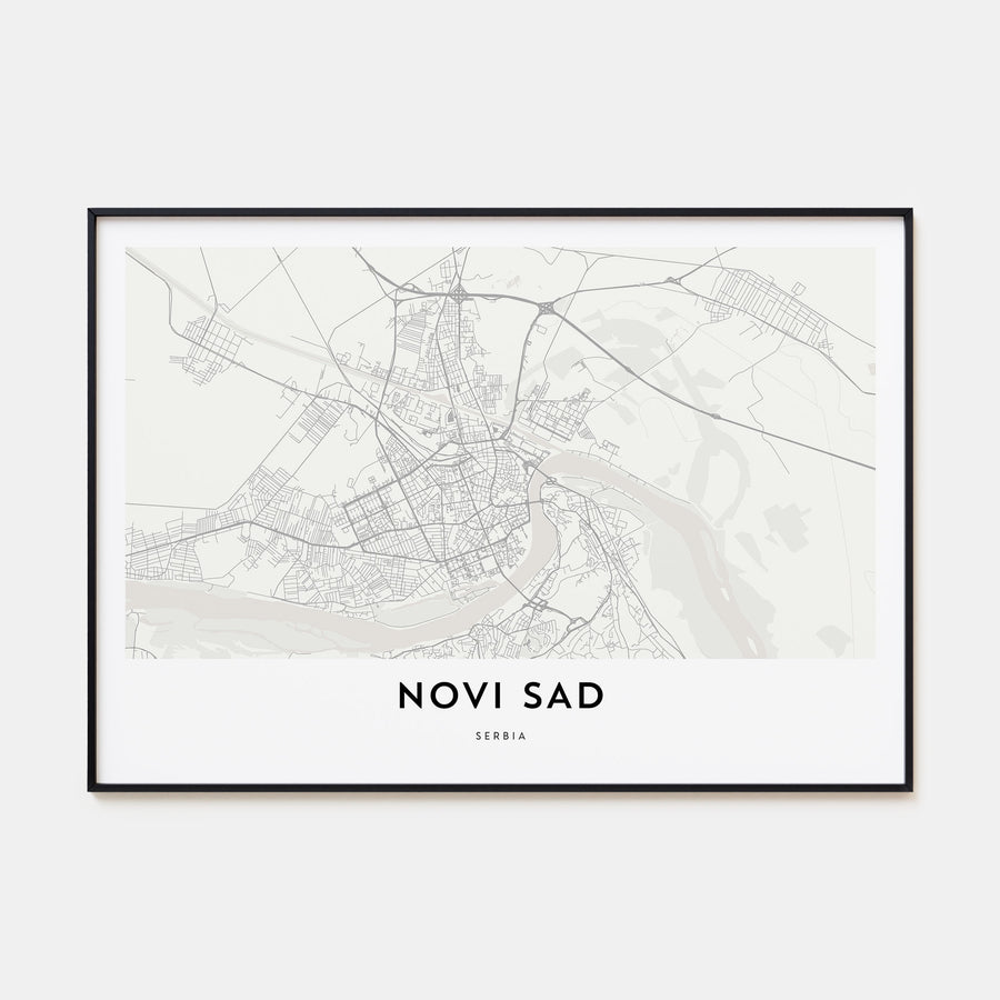 Novi Sad Map Landscape Poster