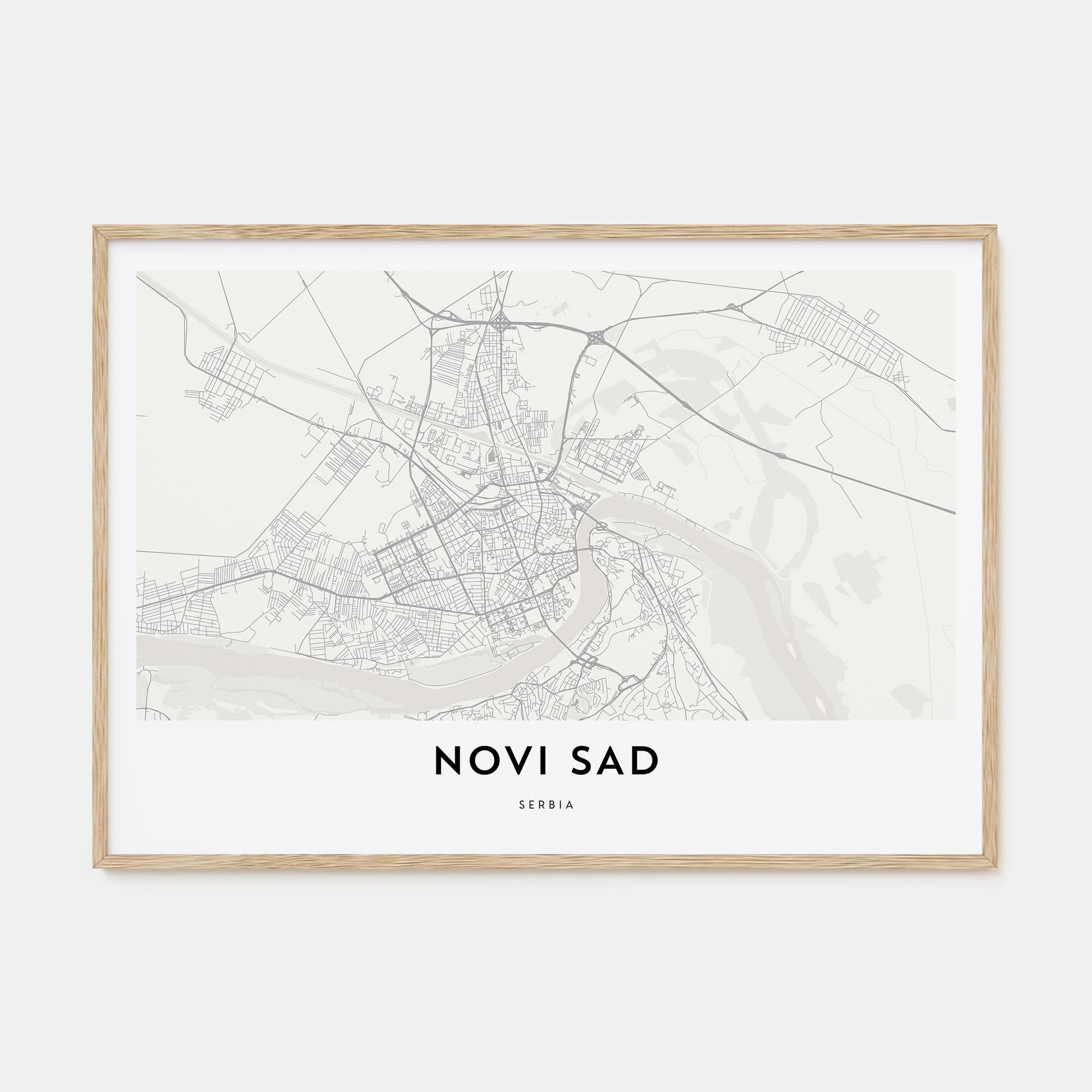 Novi Sad Map Landscape Poster