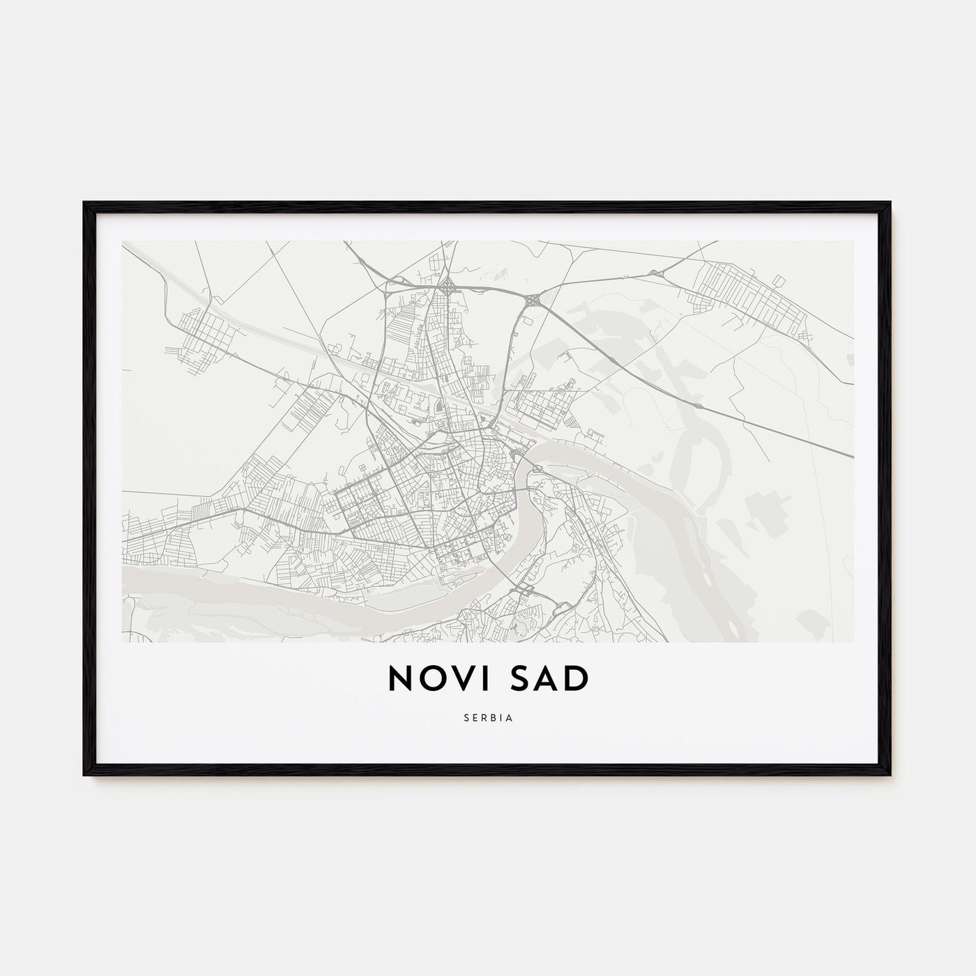 Novi Sad Map Landscape Poster