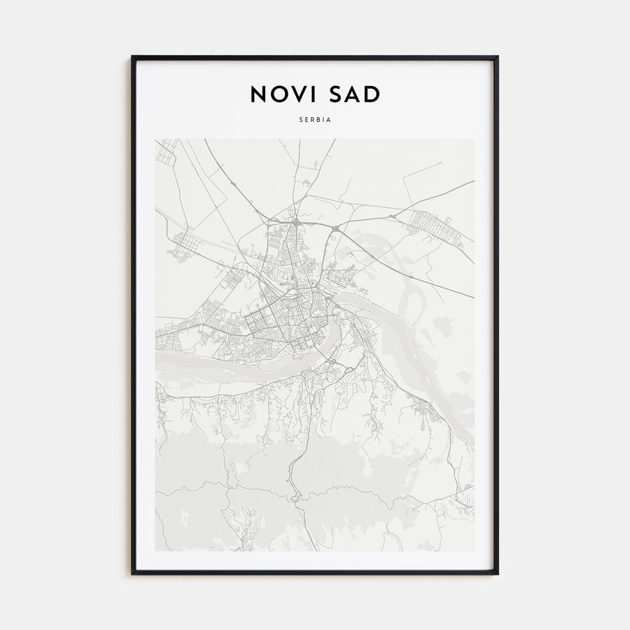 Novi Sad Map Portrait Poster