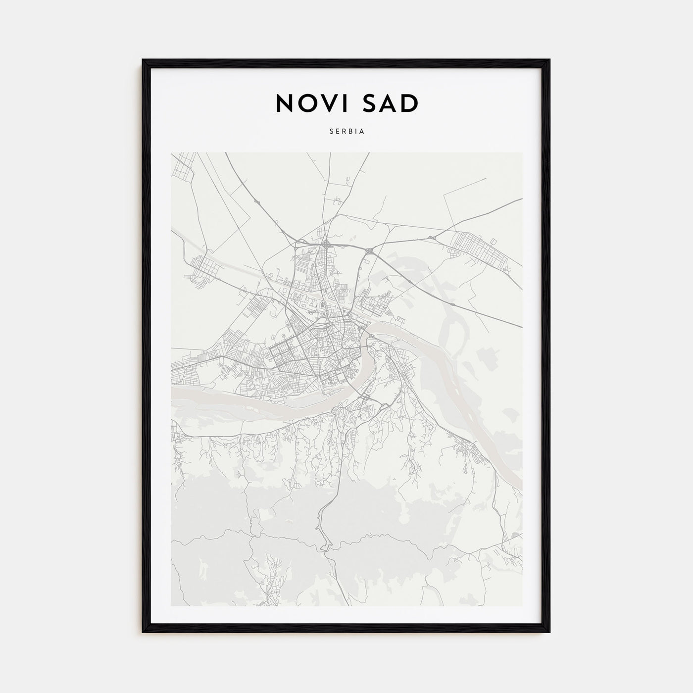 Novi Sad Map Portrait Poster