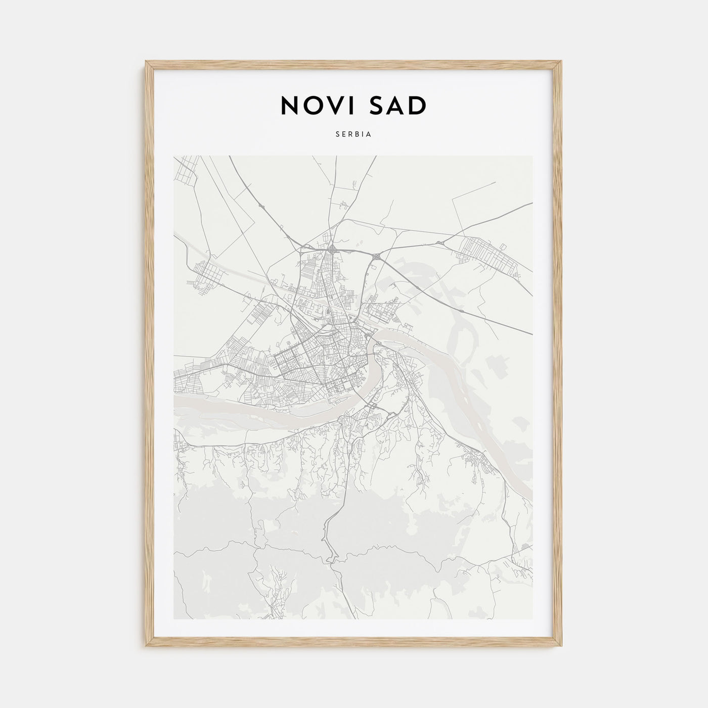 Novi Sad Map Portrait Poster