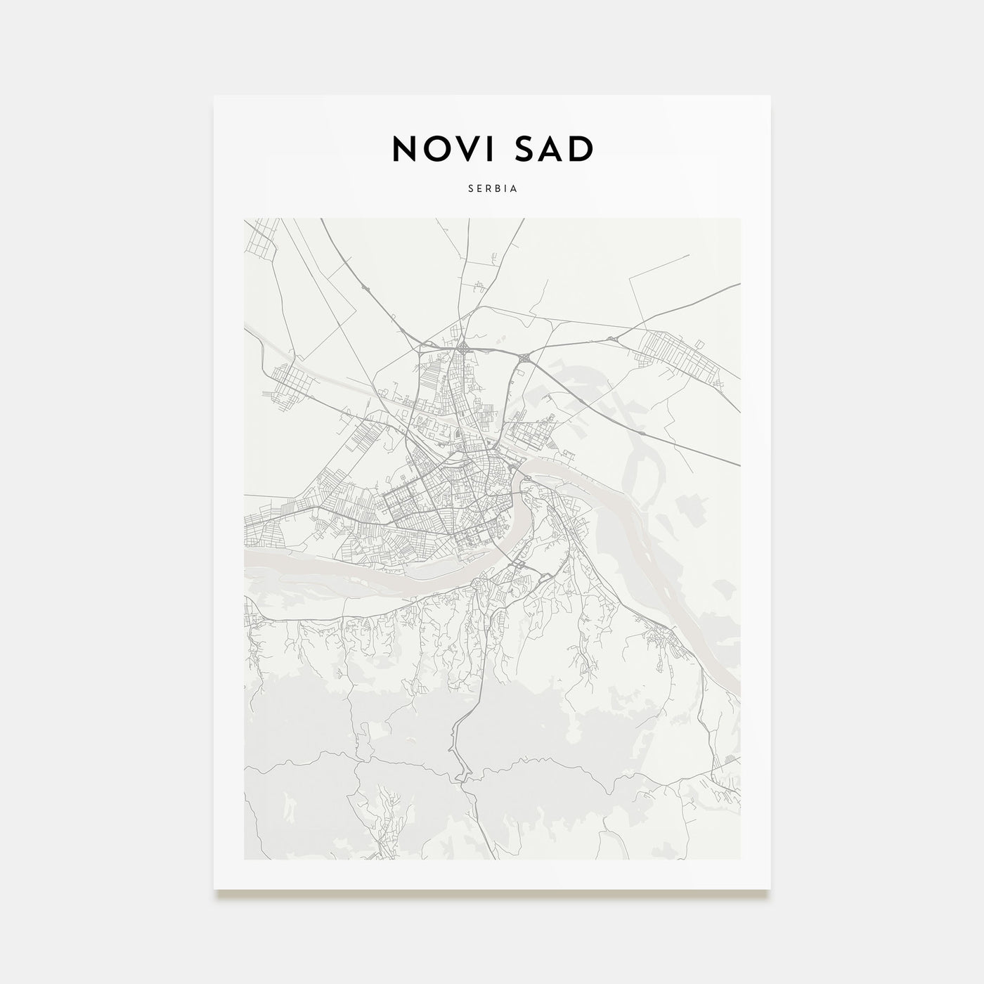 Novi Sad Map Portrait Poster