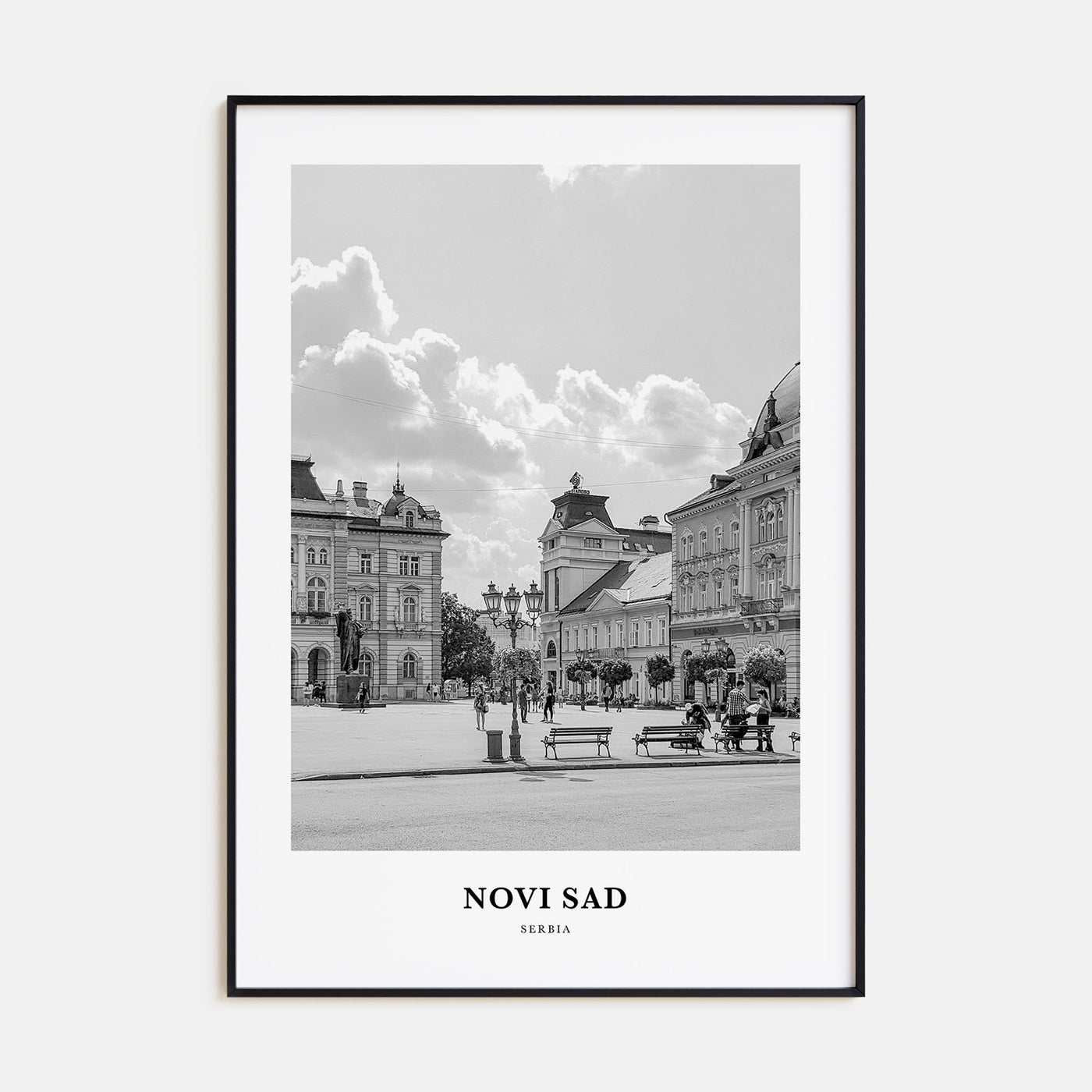 Novi Sad Portrait B&W Poster