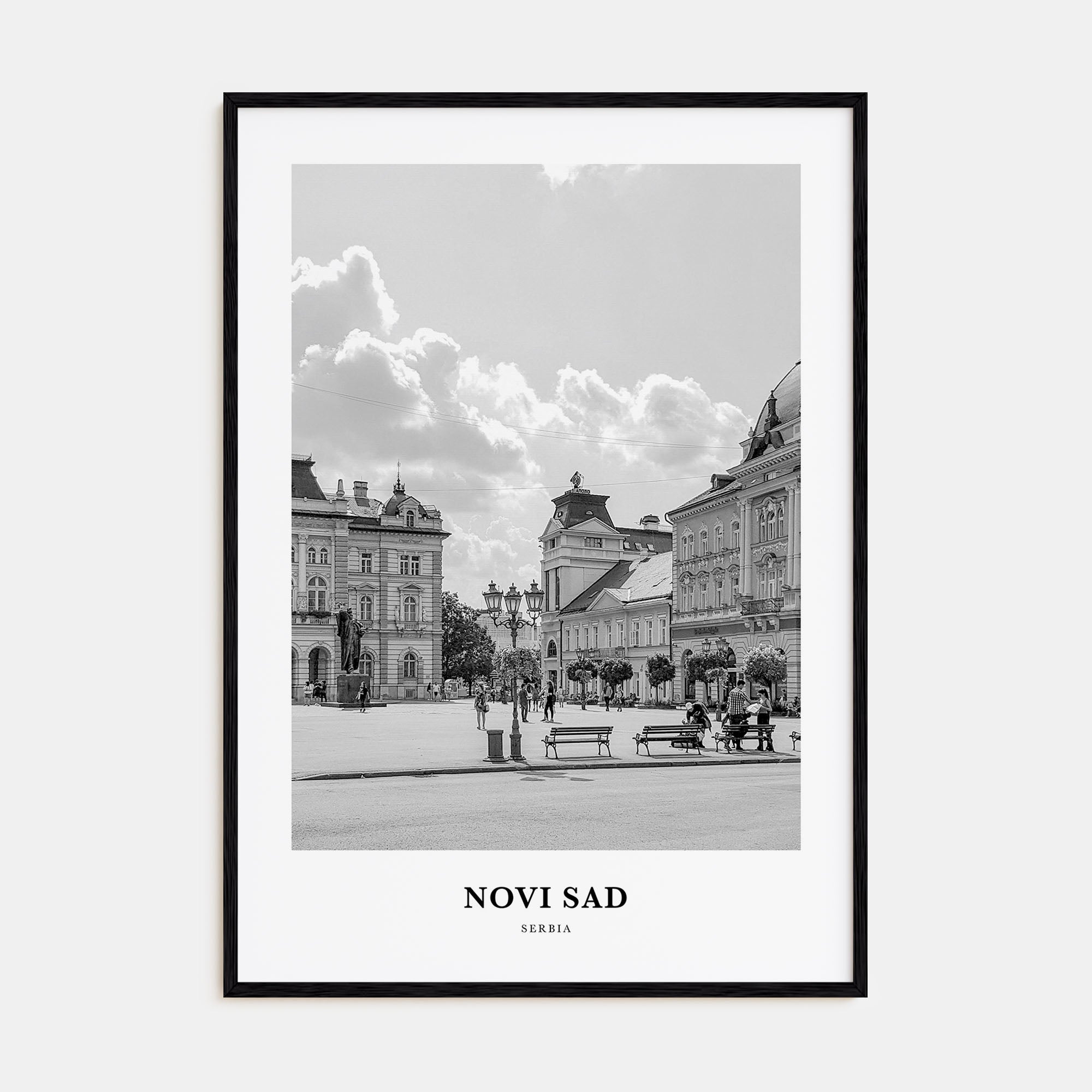 Novi Sad Portrait B&W Poster