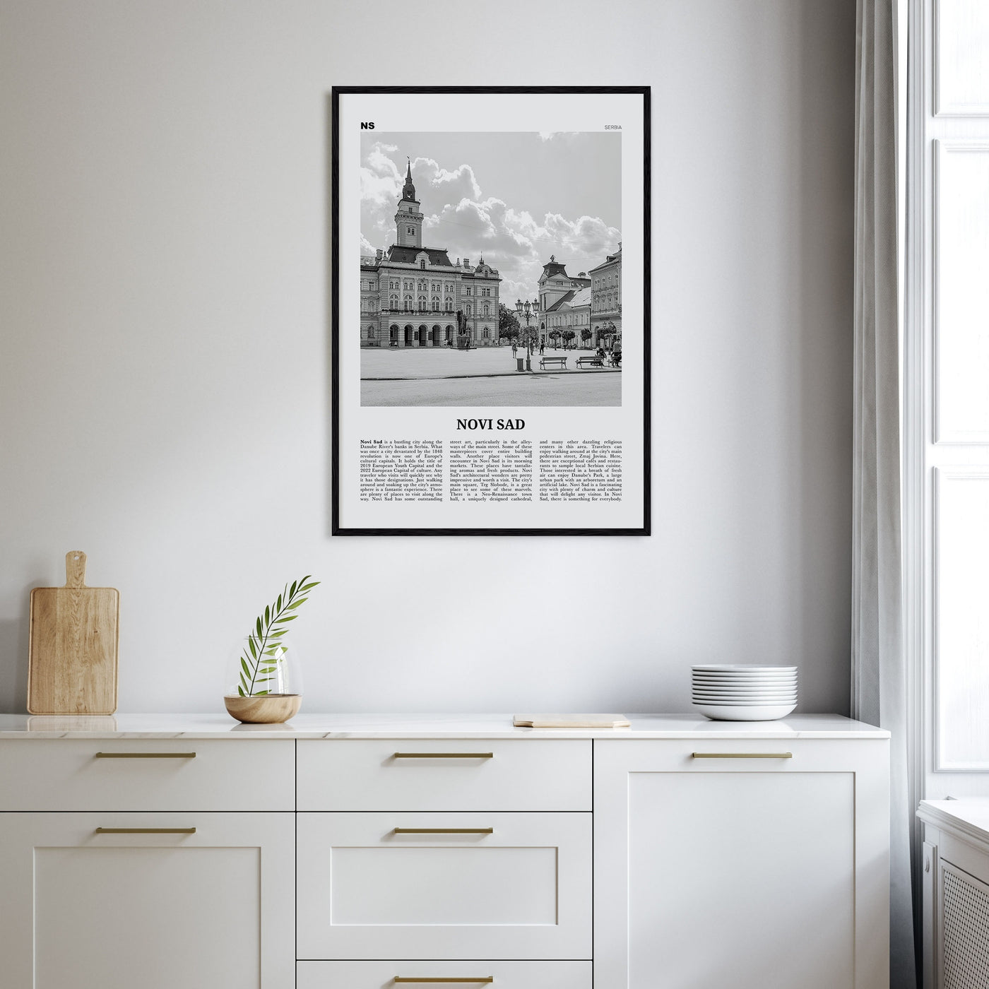 Novi Sad Travel B&W Poster