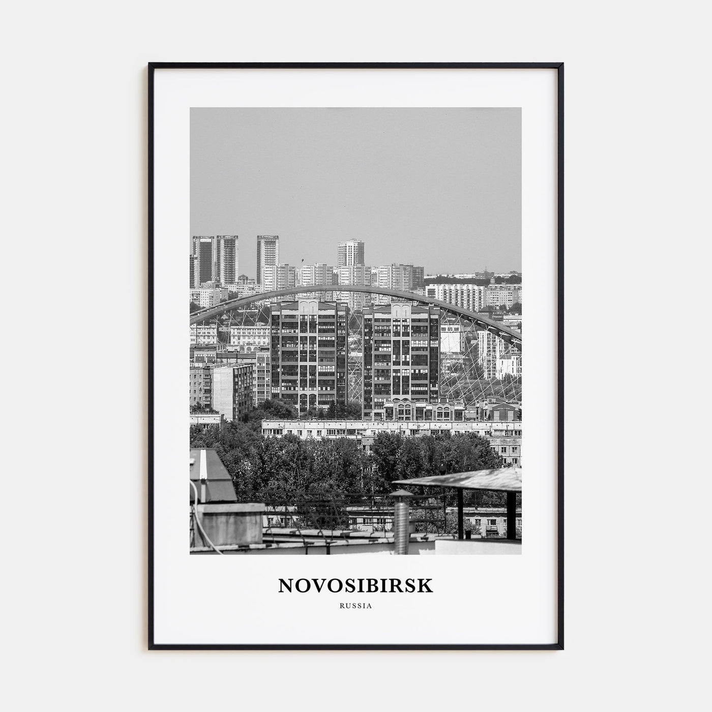 Novosibirsk Portrait B&W Poster