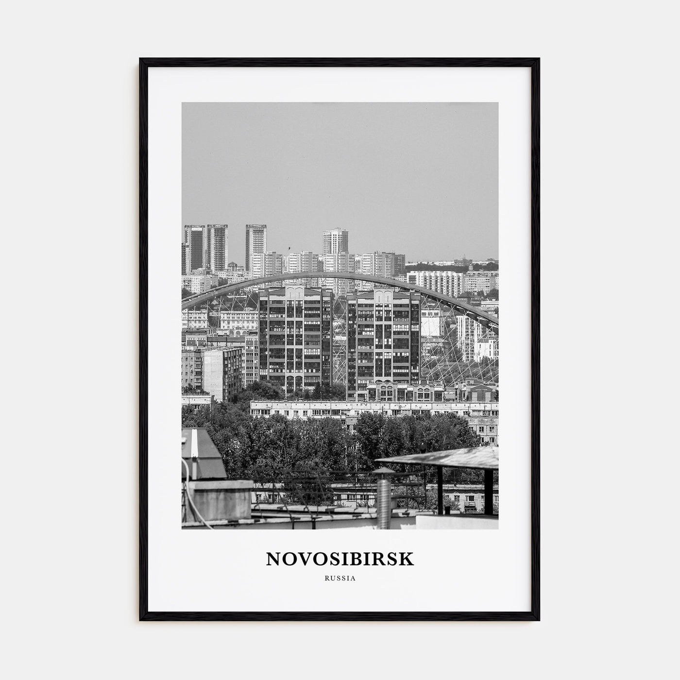 Novosibirsk Portrait B&W Poster