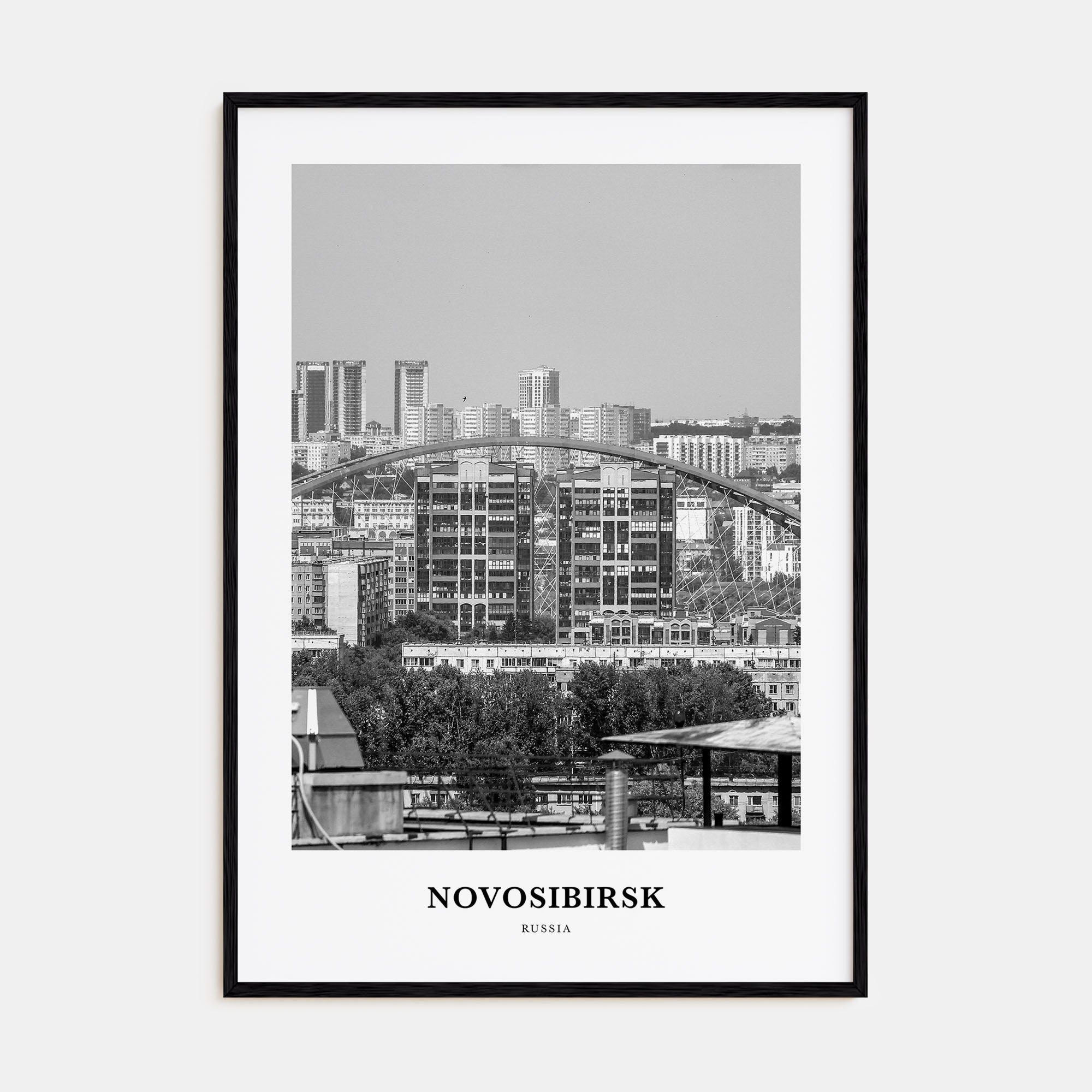 Novosibirsk Portrait B&W Poster