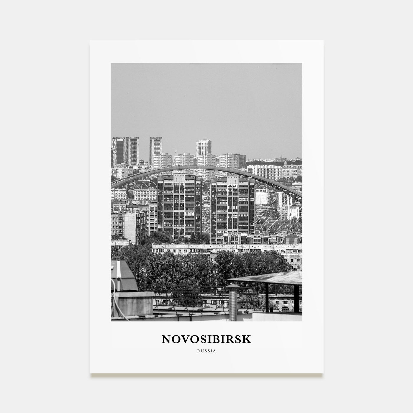 Novosibirsk Portrait B&W Poster