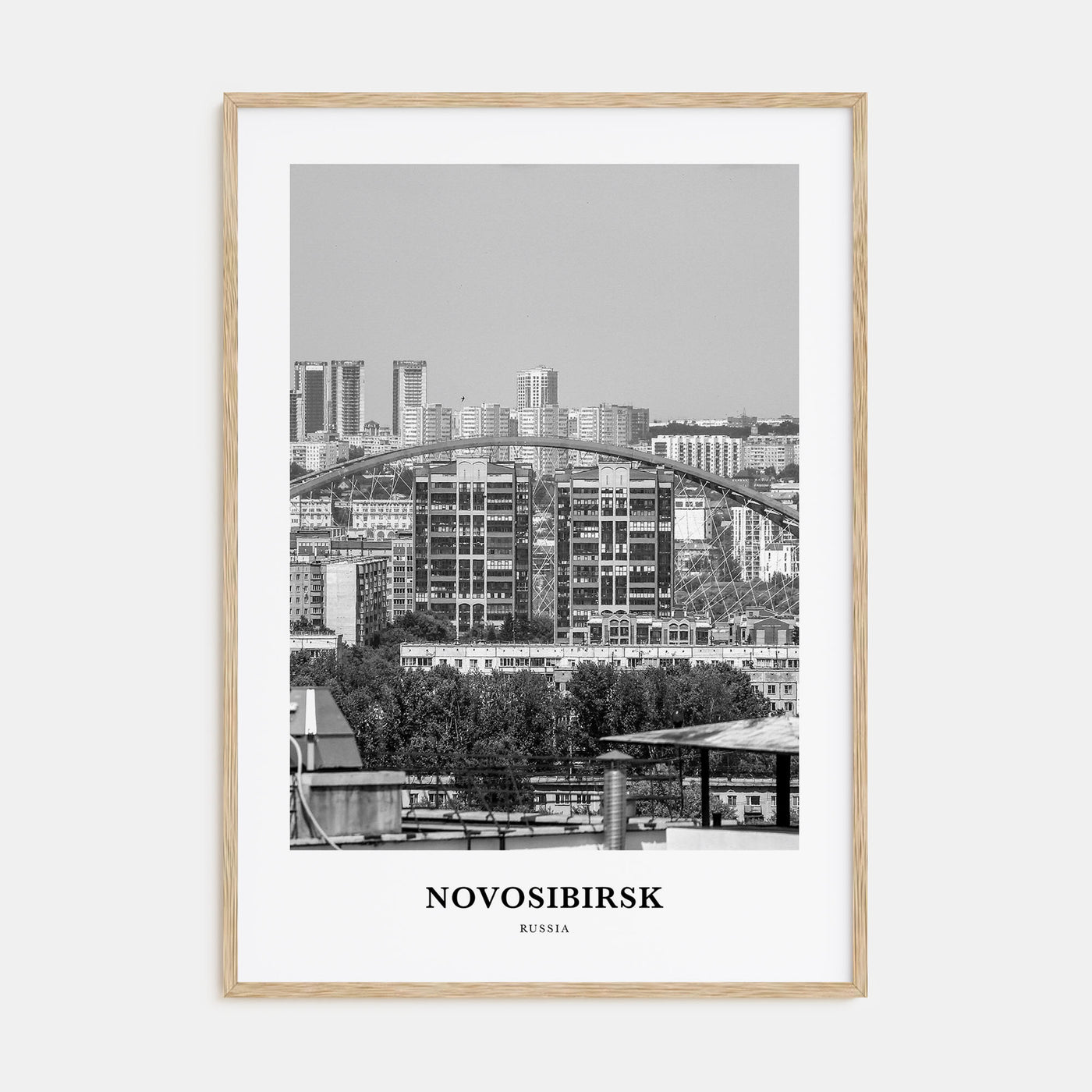 Novosibirsk Portrait B&W Poster