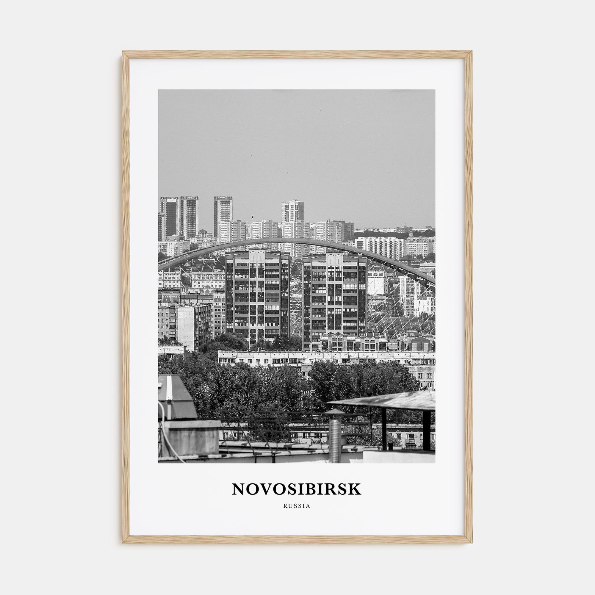 Novosibirsk Portrait B&W Poster