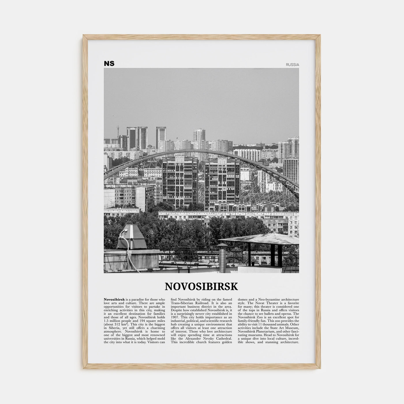 Novosibirsk Travel B&W Poster