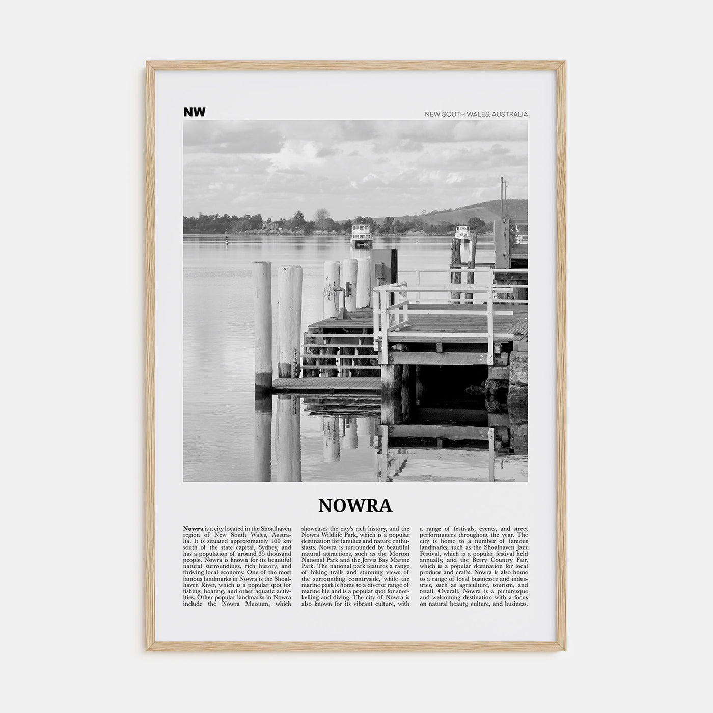 Nowra Travel B&W Poster