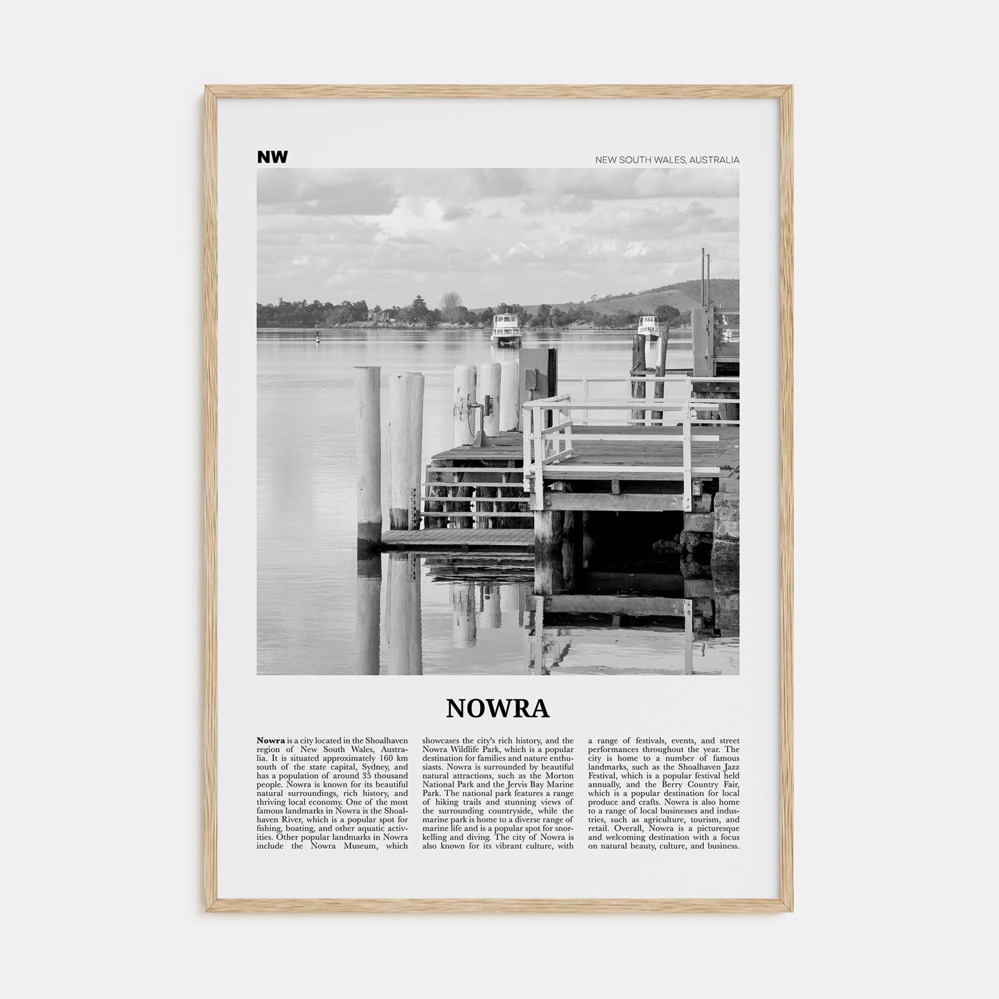 Nowra Travel B&W Poster