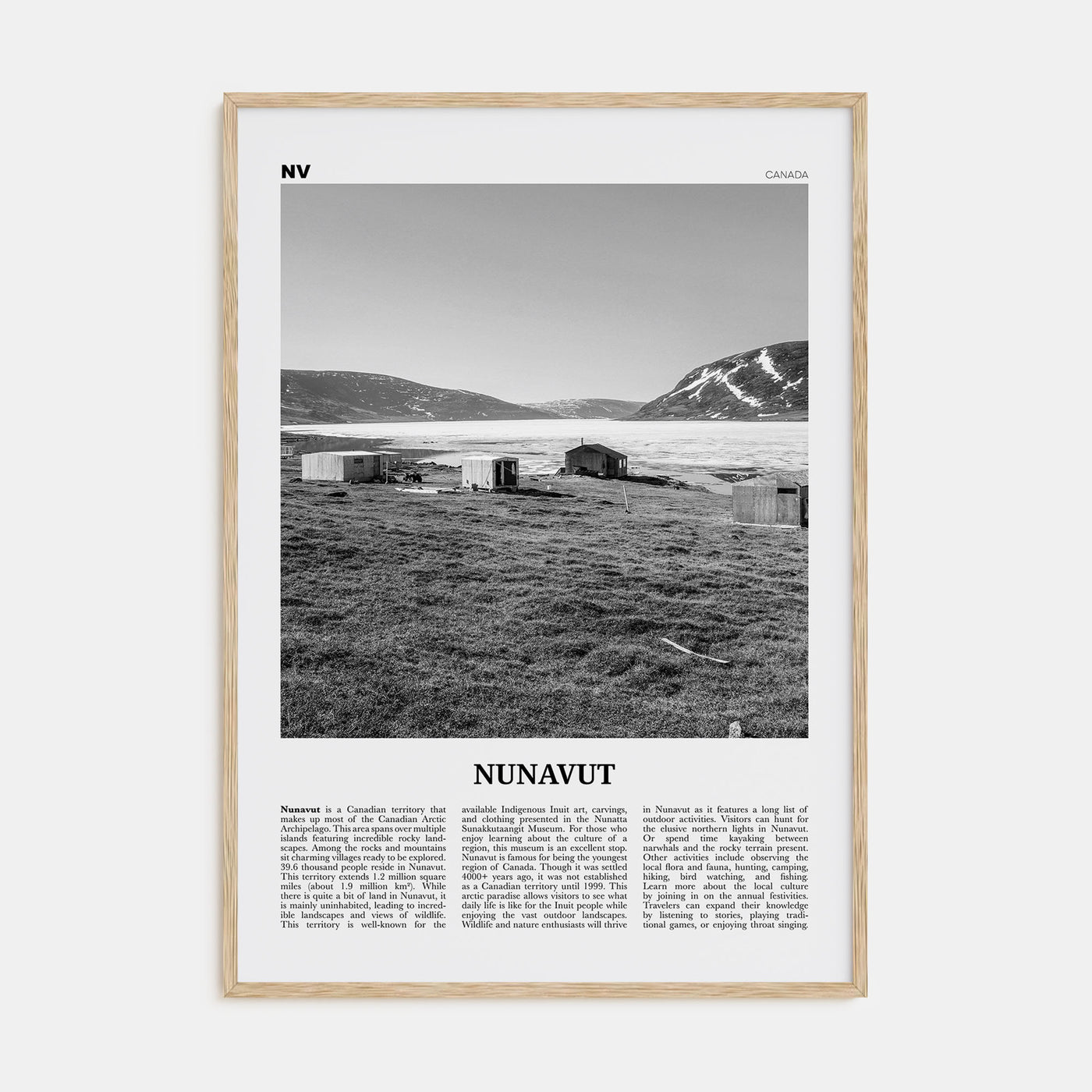 Nunavut Travel B&W Poster